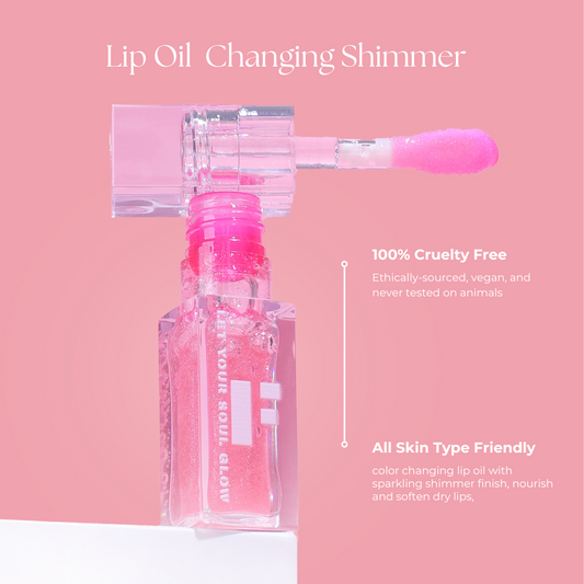 Color changing lip oil shimmer